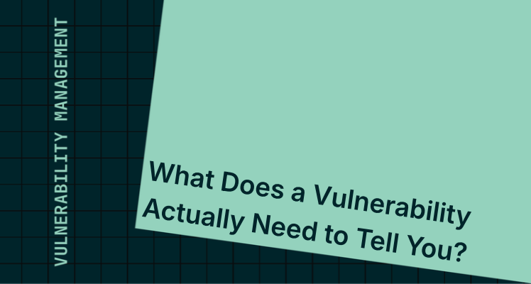 What Does a Vulnerability Actually Need to Tell You?
