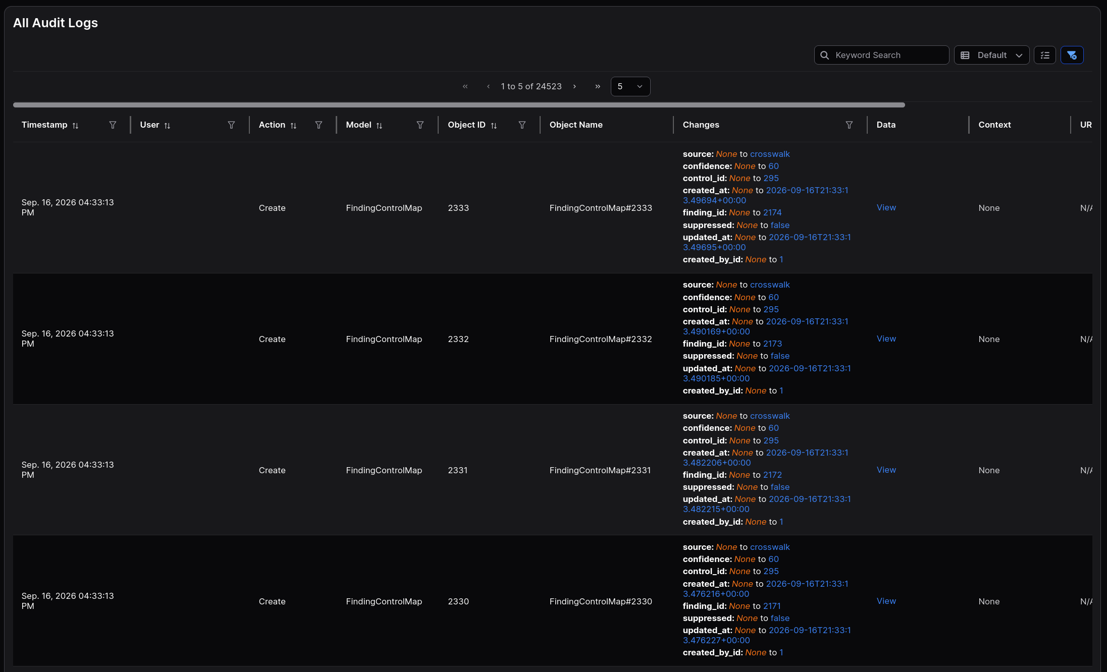 Audit Logging and Object History